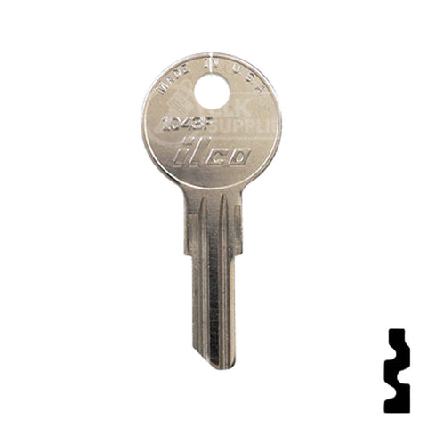 Uncut Key Blank | 1043F | Illinois, Eberhard Key