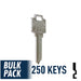 250 Pack WR5 ( Nickel Plated ) Residential-Commercial Key JMA USA