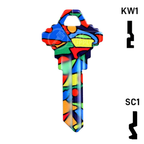 Happy Keys- Colored Glass Key (Choose Keyway)