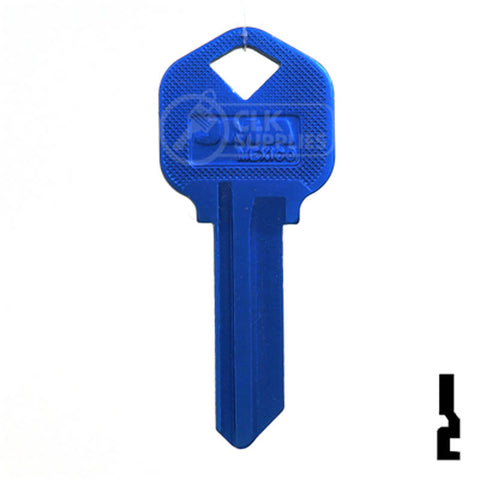 Uncut Aluminum Key Blank | Kwikset KW1 | Navy Blue