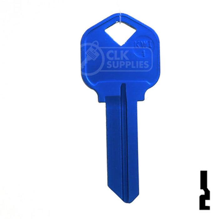 Uncut Aluminum Key Blank | Kwikset KW1 | Navy Blue Residential-Commercial Key JMA USA