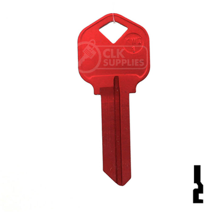 Uncut Aluminum Key Blank | Kwikset KW1 | Red Residential-Commercial Key JMA USA