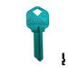 Uncut Aluminum Key Blank | Kwikset KW1 | Turquoise Residential-Commercial Key JMA USA