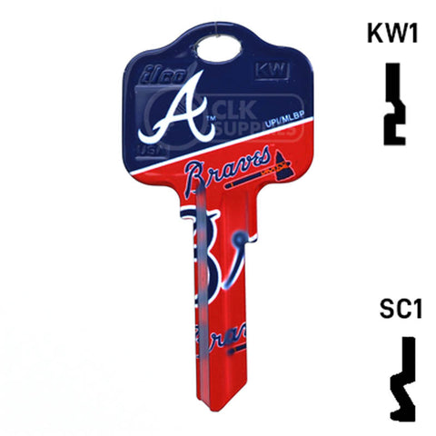 Uncut Key Blank | MLB ATLANTA BRAVES | Choose Keyway