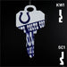 Uncut Key Blank |  NFL INDIANAPOLIS COLTS | Choose Keyway Residential-Commercial Key Ilco