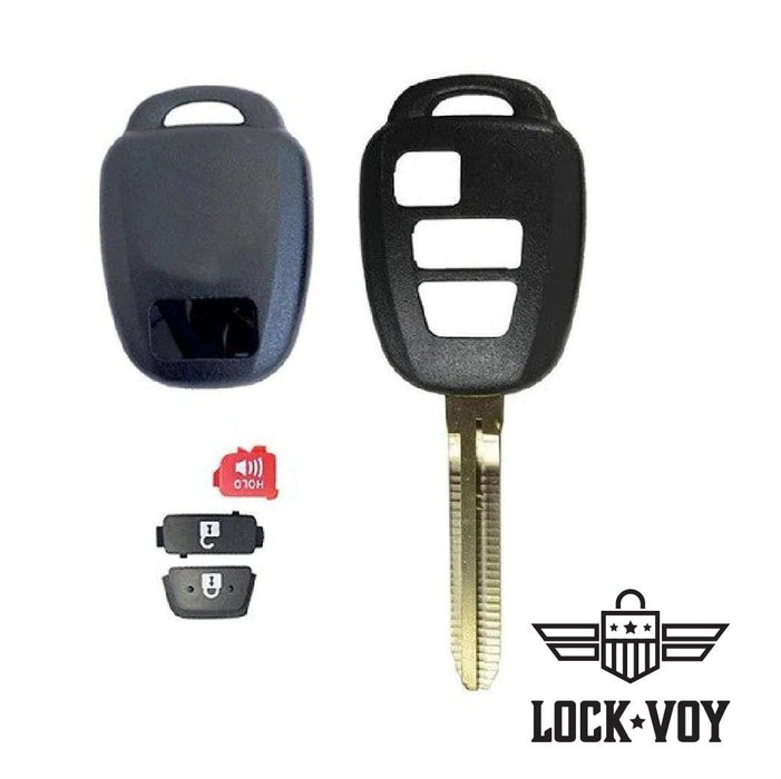 Toyota 3 Button Triangle Remote Head Key Shell Key Blanks LockVoy