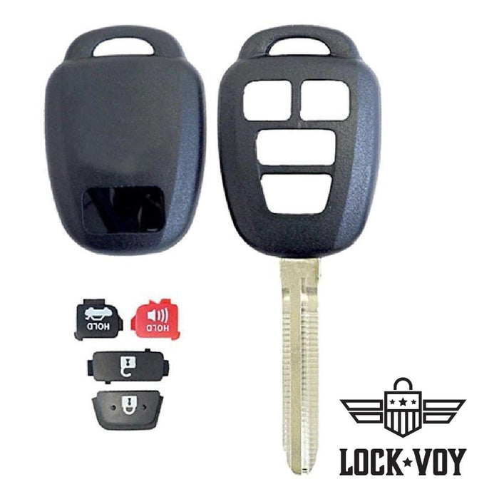 Toyota 4 Button Triangle Remote Head Key Shell Key Blanks LockVoy