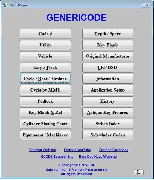 Genericode™ Locksmith Software Update 2018 Locksmith Software Framon
