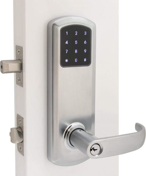 TownSteel E-Genius 5000 Series Grade 1 Interconnected Push Button Electronic Lock 4" On Center w/Bluetooth-Satin Chrome Electronic Lock TownSteel