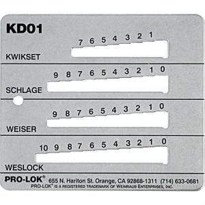 Key Gauge For Kwikset, Schlage, Weiser, Weslock