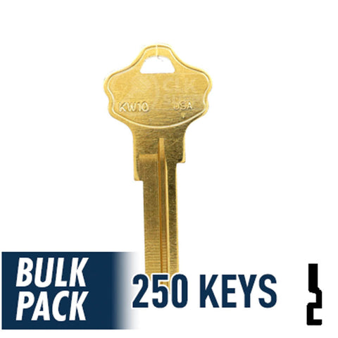 250 Pack KW10 Kwikset Key (Brass)