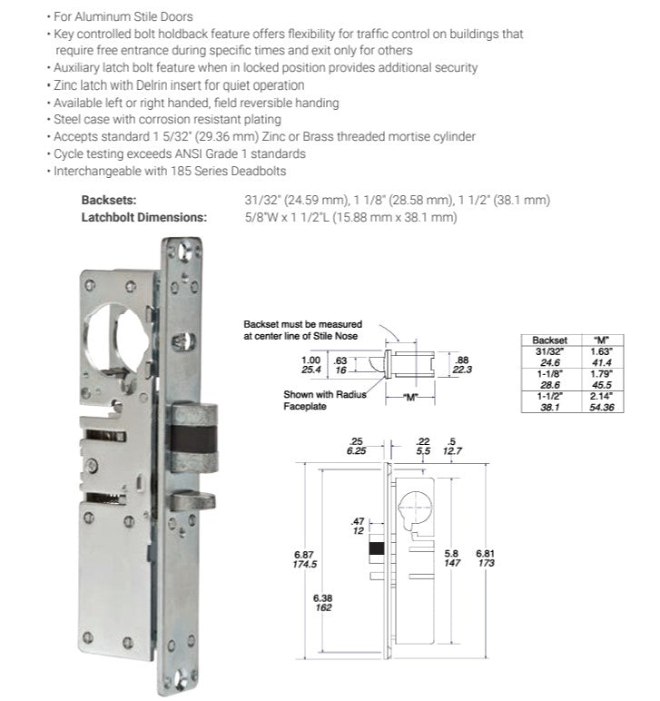 Storefront Door Hardware | 1 1/8