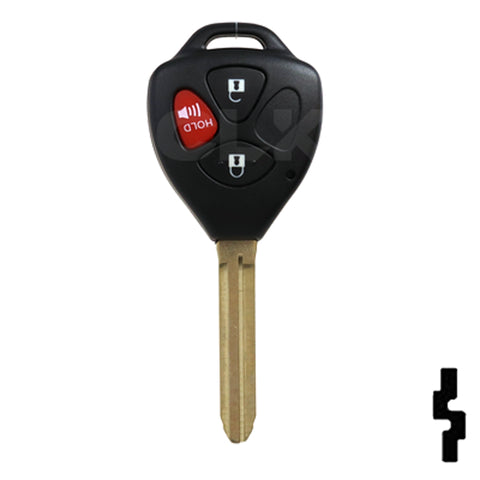 Toyota 3 Button Remote Head Key (4D-67 Transp.) (3BD2) - By Ilco Automotive Key Ilco