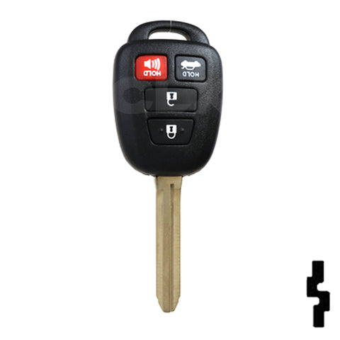 Toyota 4 Button Remote Head Key (H Transp.) (4BH) - By Ilco