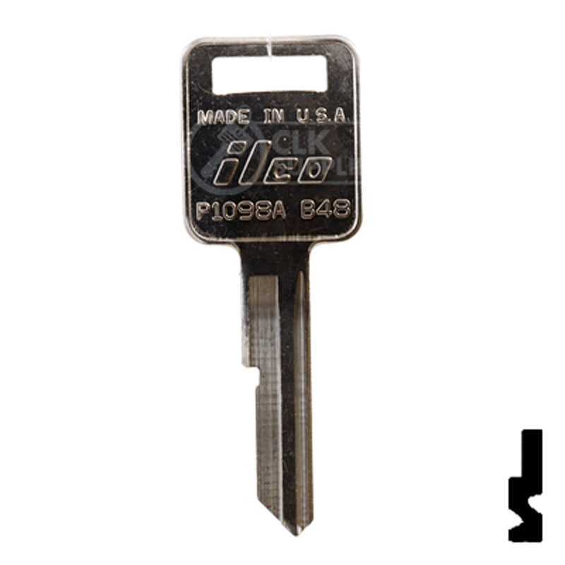 Uncut Key Blank | General Motors | P1098A, B48 — CLK Supplies