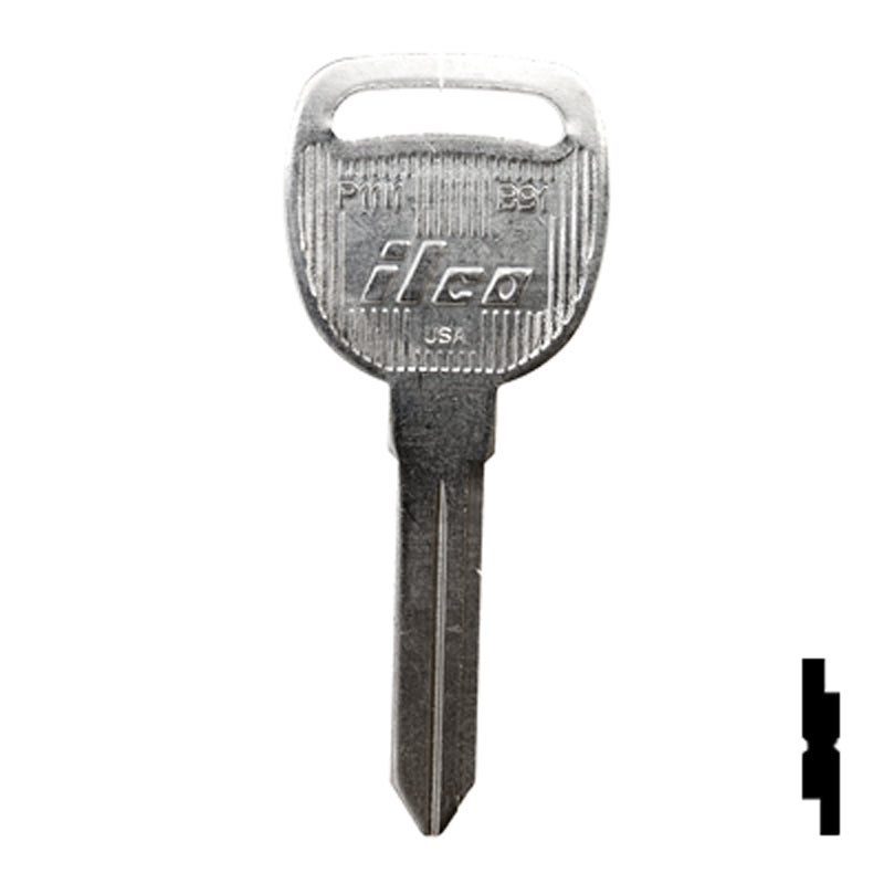 Uncut Key Blank | General Motors | P1111, B91 — CLK Supplies