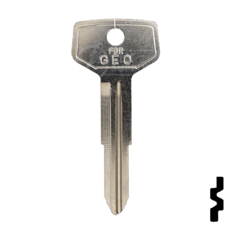 Uncut Key Blank | GM, Geo | B72-NP, X192 Automotive Key JMA USA