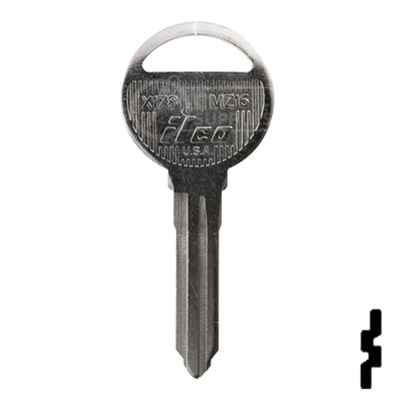 Uncut Key Blank | Mazda | X178, MZ16 — CLK Supplies