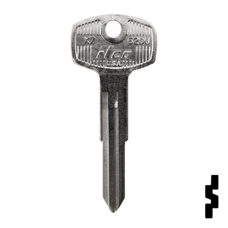 Uncut Key Blank | Nissan, Datsun | X7, 62DU — CLK Supplies