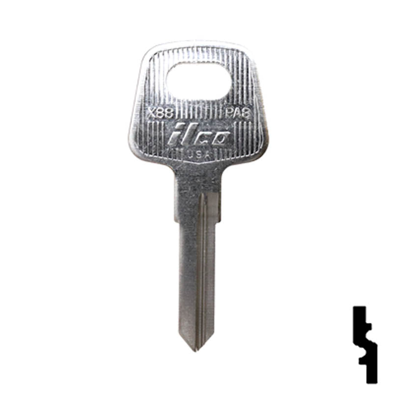 Key Blanks | X88 PA8 | Volkswagen (VW) | Audi | Uncut Replacement