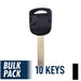 Uncut Transponder Key "V" Chip | Acura | Honda | HO03-PT, 5907553 Pack of 10 Automotive Key JMA USA