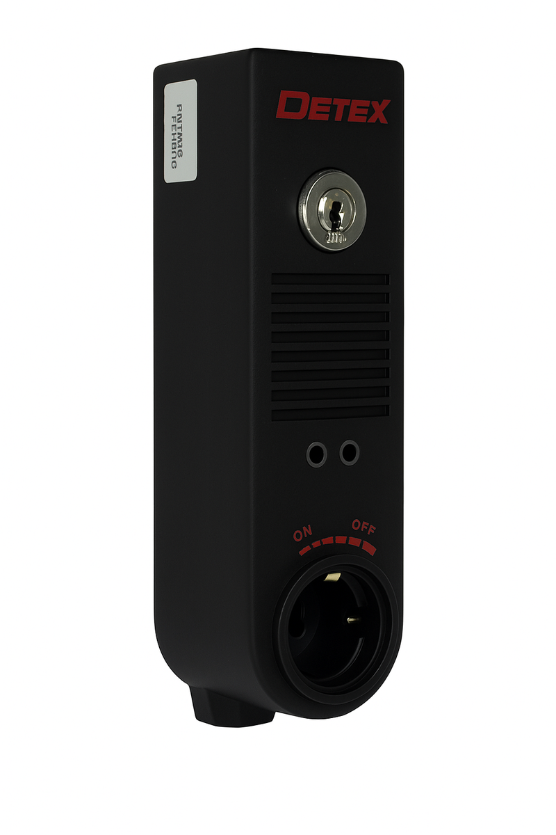 Detex EAX-300W Weatherized Door Prop Exit Alarm - Battery-Powered, Black Door Prop Alarm Detex