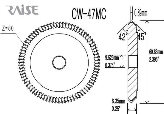 OEM Replacement for CW-47MC HSS Cutter for HPC Machines Edge Key Cutting Wheel Raise
