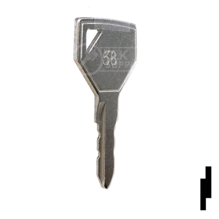 Precut Tractor Key | Yanmar, John Deere | EQ-58, 52160 Equipment Key Cosmic Keys