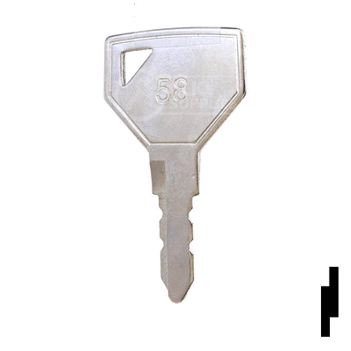 Precut Tractor Key | Yanmar, John Deere | EQ-58, 52160 Equipment Key Cosmic Keys
