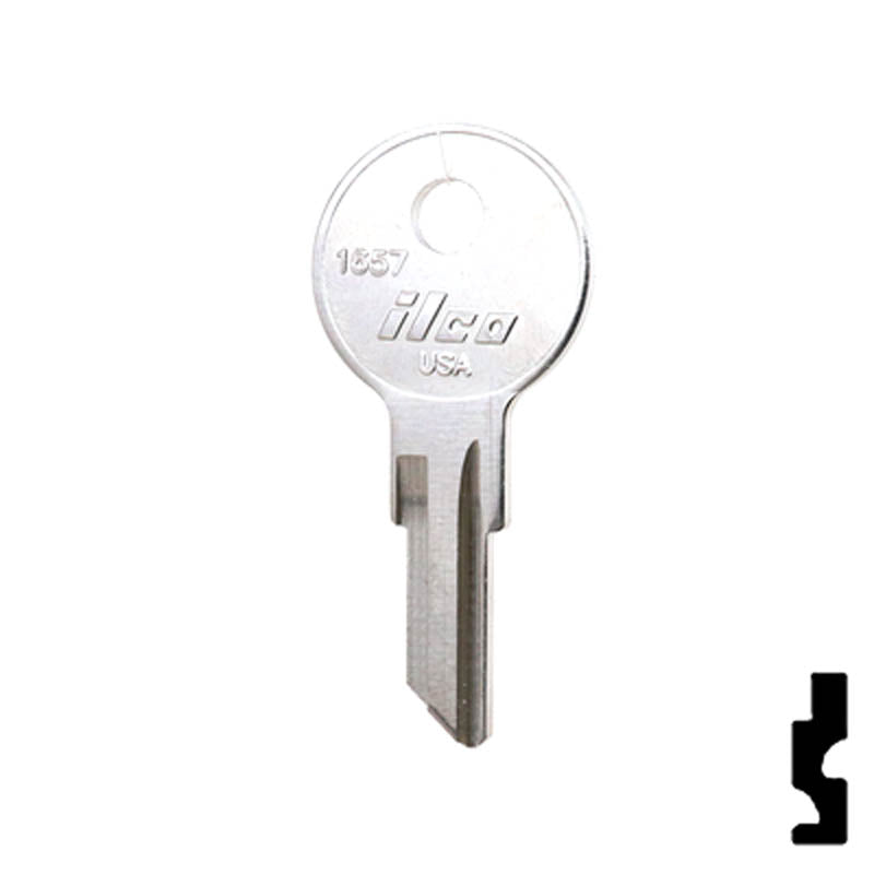 Uncut Key Blank | Pollak | 1657 Flat Steel-Bit-Tubular-Key Ilco