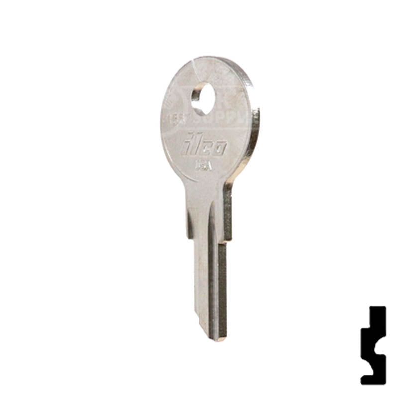 Uncut Key Blank | Pollak | 1657 Flat Steel-Bit-Tubular-Key Ilco
