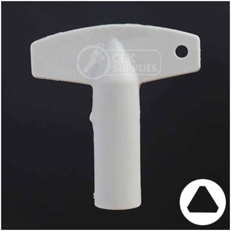 Plastic Triangle Utility Key | Lowe & Fletcher | BD177 Hitch-Tool Box-Utility Key Framon Manufacturing Company, Inc