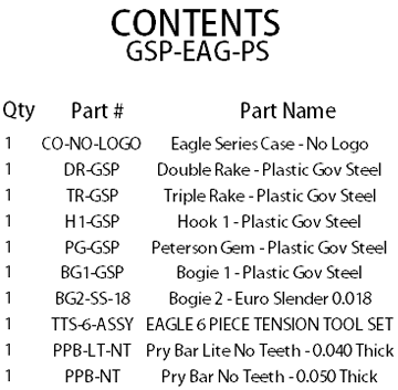Peterson Eagles Nest GSP Lock Picking Tool Set Lock Pick Set Peterson Manufacturing
