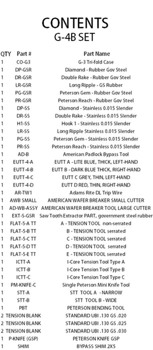 Peterson Lock Pick Set | Series-4 Elite Rubber Handle Government Steel Lock Pick Set Peterson Manufacturing