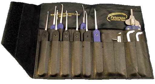 Professional 9 Piece Lock Pick Set with Spinner and Plastic Grip Handles Lock Pick Set Peterson Manufacturing