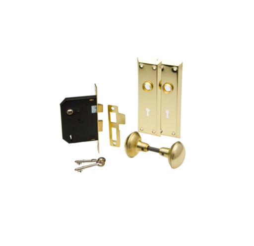 Bit Key Mortise Lockset Satin Brass | US3 Mortise Lock Ilco