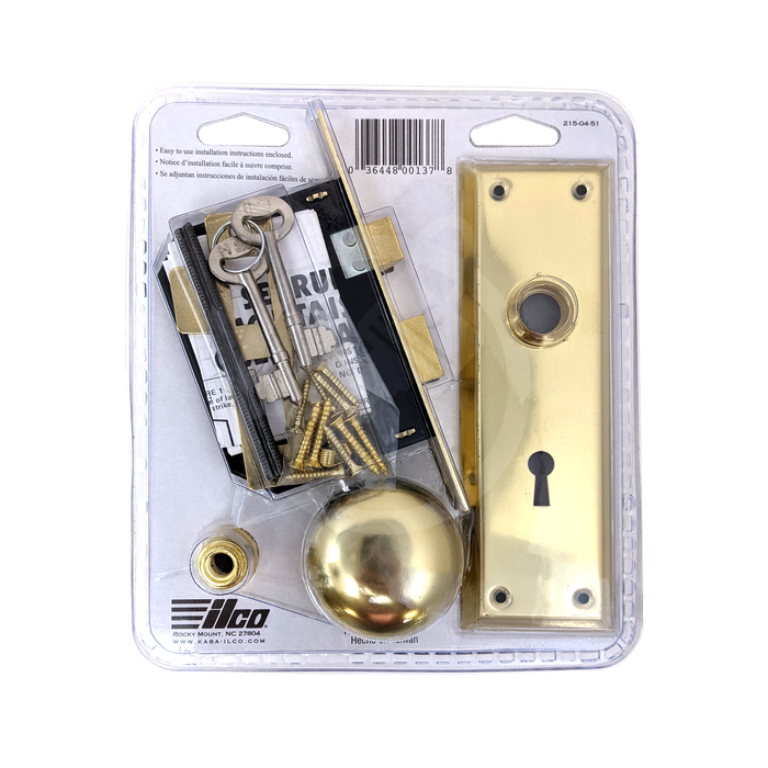 Bit Key Mortise Lockset Satin Brass | US3 Mortise Lock Ilco