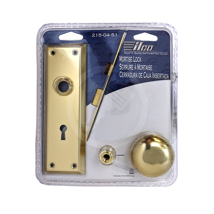 Bit Key Mortise Lockset Satin Brass | US3 Mortise Lock Ilco