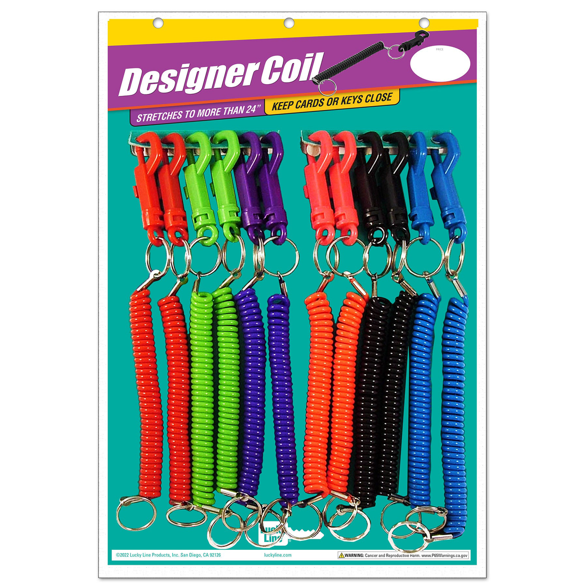 Lucky Line | Designer Key Coil with Clip 12/Card — CLK Supplies