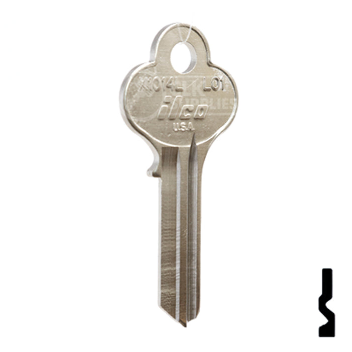 Uncut Key Blank | Illinois | X1014L, LO1 Office Furniture-Mailbox Key Ilco