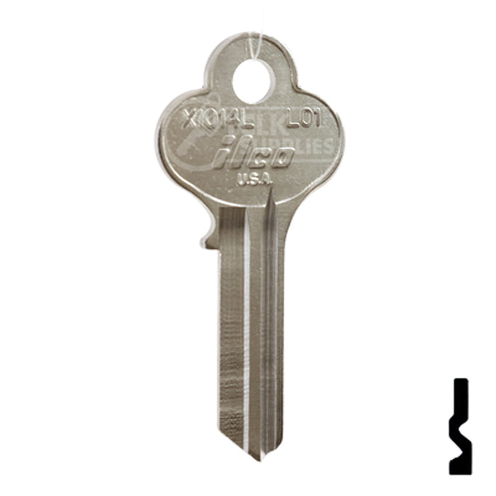 Uncut Key Blank | Illinois | X1014L, LO1 Office Furniture-Mailbox Key Ilco