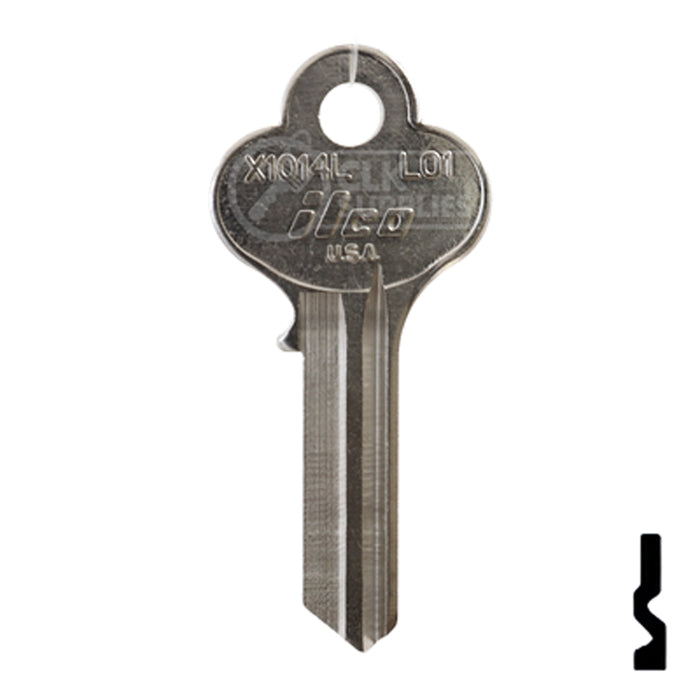 Uncut Key Blank | Illinois | X1014L, LO1 Office Furniture-Mailbox Key Ilco
