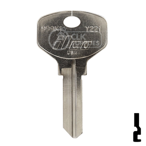 Uncut Key Blank | Yale | 999K1 Office Furniture-Mailbox Key Ilco