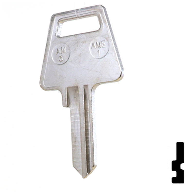 Padlock Key Blanks Uncut Key Blank American Padlock AM3, 1045 by Ilco CLK Supplies