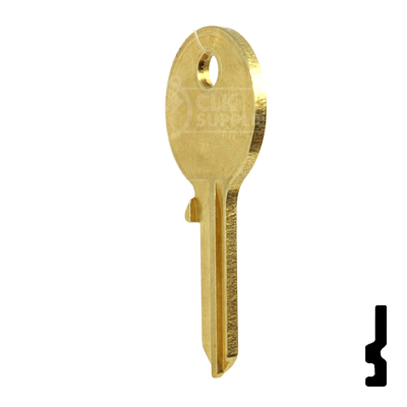 Uncut Key Blank | American Padlock | AM3JU-1-BR, 1046 Padlock Key JMA USA