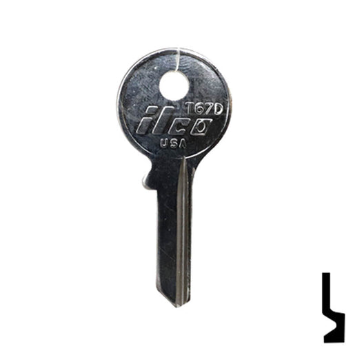 Uncut Key Blank | Clinton Padlocks | T67D Padlock Key Ilco