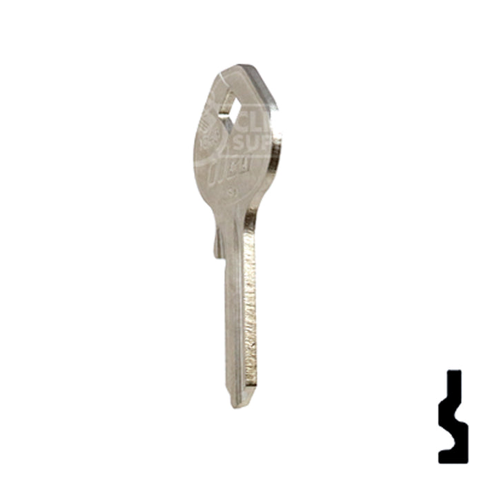 Uncut Key Blank | Mintcraft Padlock | 1643 Padlock Key Ilco