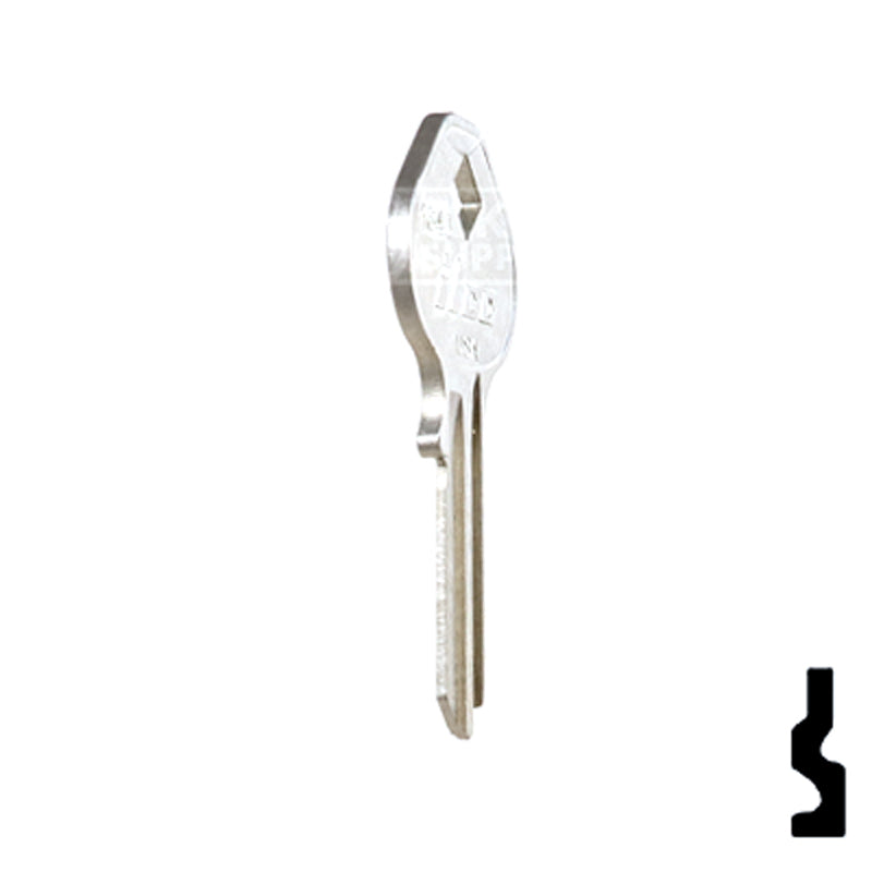 Uncut Key Blank | Mintcraft Padlock | 1643 Padlock Key Ilco