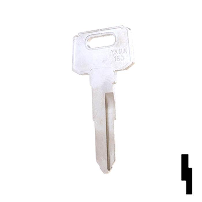 thumbnail interactive-video image 1 of Mid-1980s Yamaha 4 Wheeler ATV Key Blank (YH38 / X77) - Replacement Ignition Key By Ilco Or JMA 1 of 6