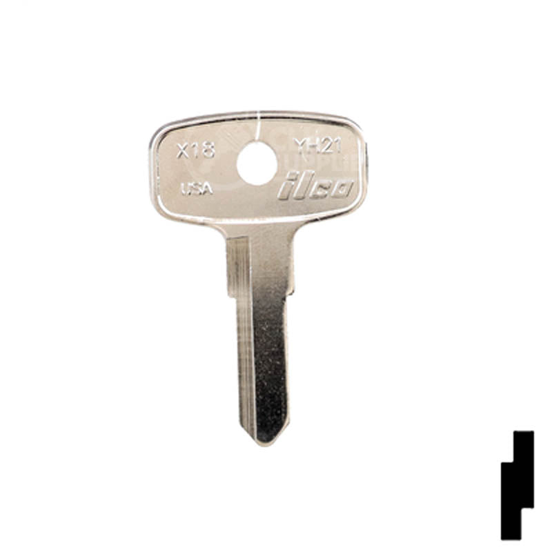 Uncut Key Blank | Yamaha, Kawasaki Motorcycle | X18 ( YH21 ) — CLK